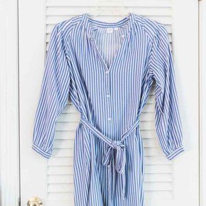Blue/White Striped Button-Down GAP Dress